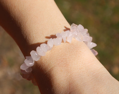 Pulsera de cuarzo rosa rosa