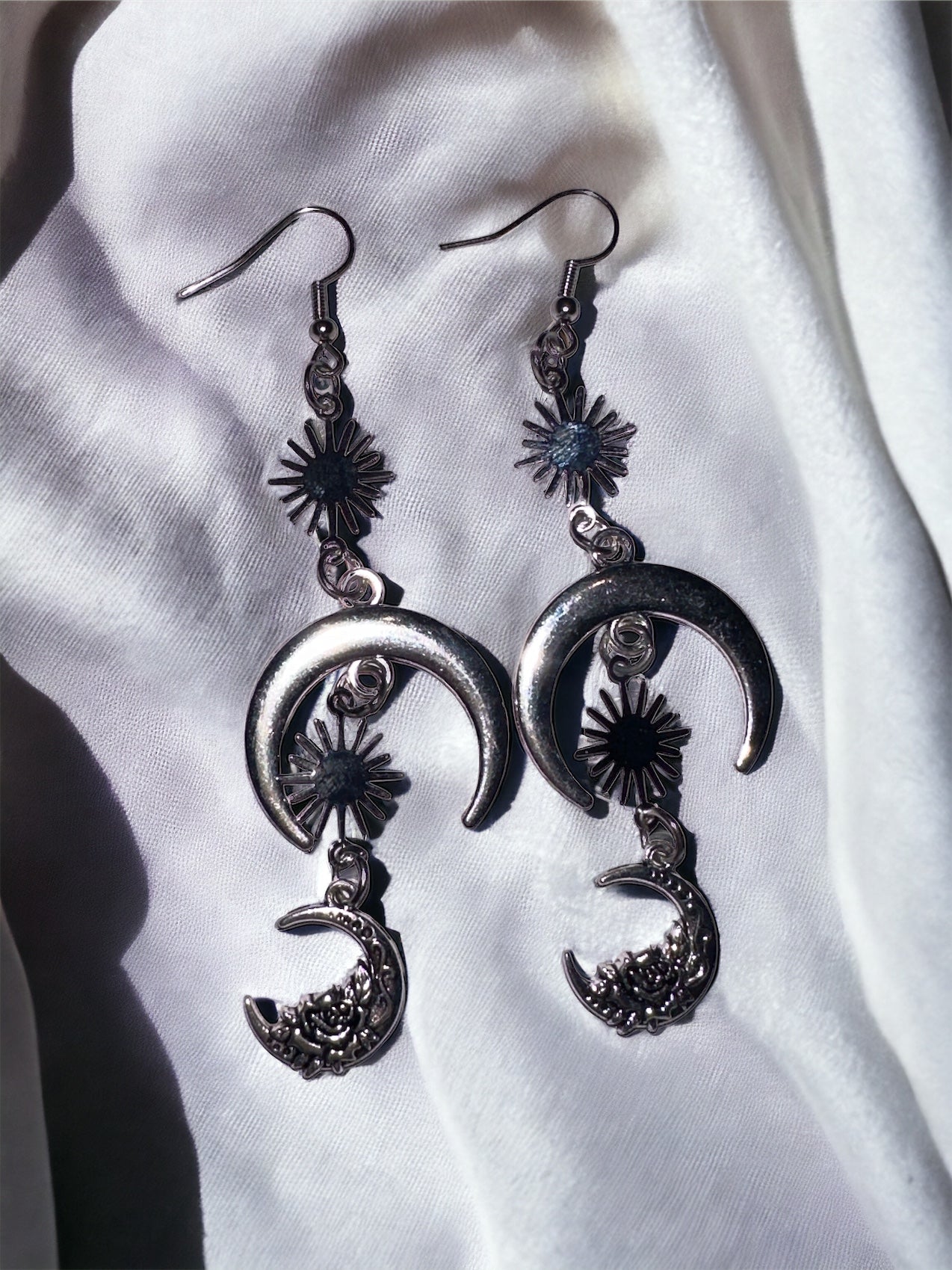 Flower & Moon Earrings