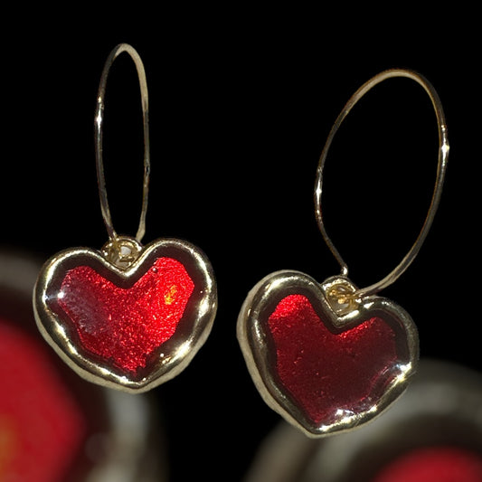 Gold Heart Hoop Earrings