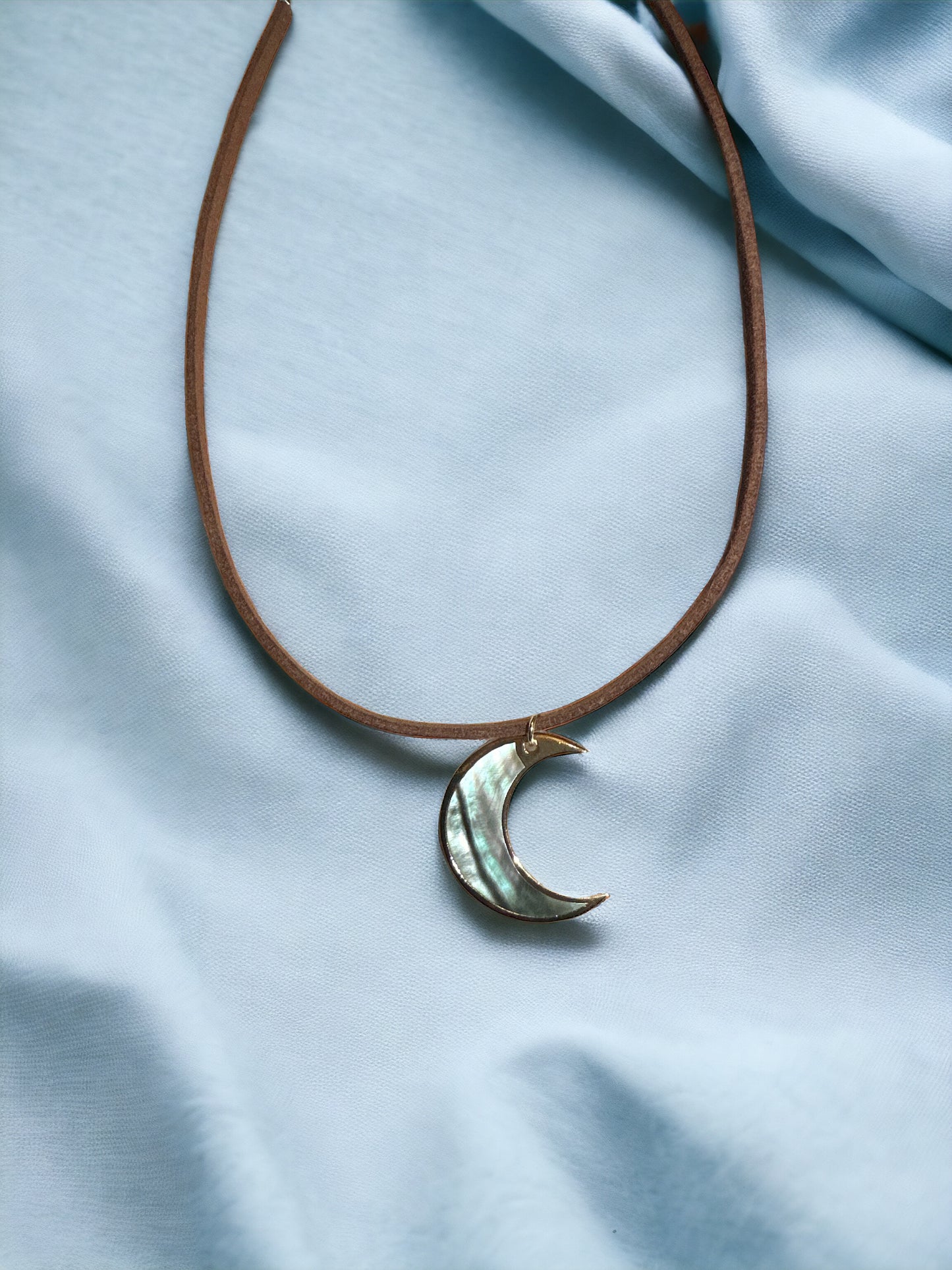 Abalone Crescent Moon Choker